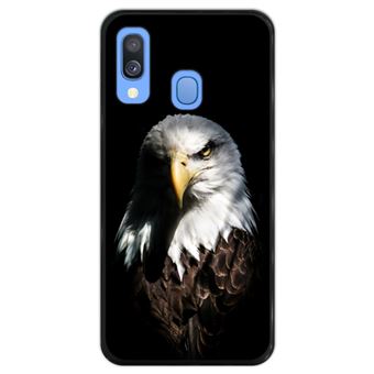 Capa Hapdey para Samsung Galaxy A40 2019 Design Águia em Silicone Flexível e TPU Preto