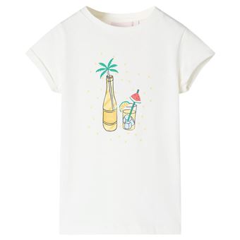 T-shirt Infantil vidaXL | Cor cru | 9 - 10 Anos - 1
