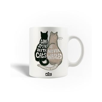 Caneca Maniacase Aimer les chats Noirs Et Gris - 1