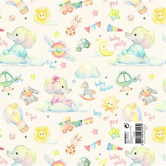 Resma de Papel Infantil Ambar Shower Party C10/343 | 25 Folhas - 1
