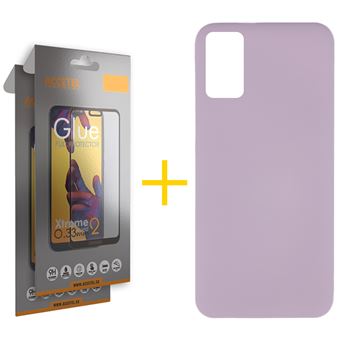 Conjunto Accetel 2 x Película de Vidro Full + Capa Accetel para Samsung Galaxy A41 Silicone Líquido - Roxo - 1
