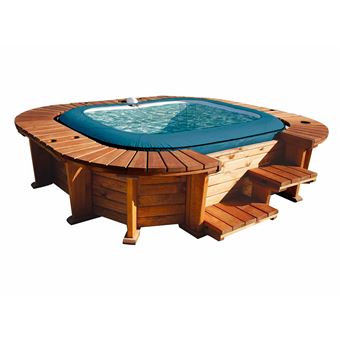 Spa de de Madeira K2O Palm Beach | 4-6 Pessoas | Quadrado | 250x275x71 cm - Castanho - 1