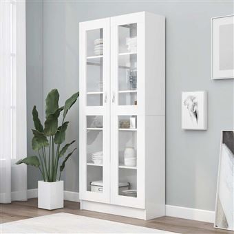 Armário vitrine vidaXL | 82,5x30,5x185cm | Derivados de madeira branco - 1