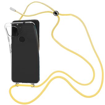 Capa Cristal com Fio Cordão Antiimpacto Amarelo para Google Pixel 5A 5G - 1