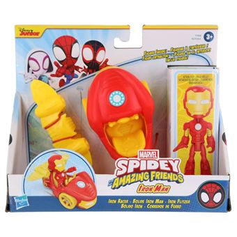 Spidey And His Amazing Friends Figura Iron Man + Veículo Marvel Hasbro - 1