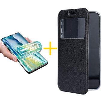Pack skyhe 1 x Película de Hidrogel + Capa para Samsung Galaxy A22 4G Gandy Flip Cover - Preto - 1