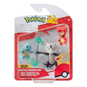 Figuras Pokémon Magby, Squirtle e Alolan Marowak - 1