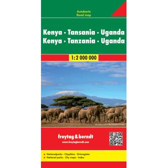 Mapa de Estrada Quênia-Tanzânia-Uganda 1:2.000.000 - 1