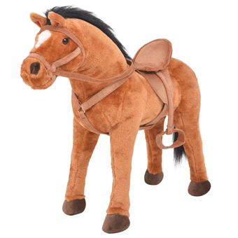 Cavalo de Peluche vidaXL de Montar Castanho - 1