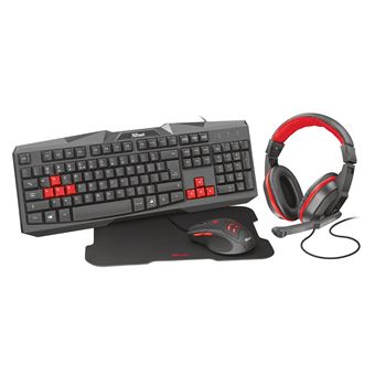 Teclado Gaming com Fios + Rato Trust 22312 | Idioma: Espanhol | Vermelho - 1