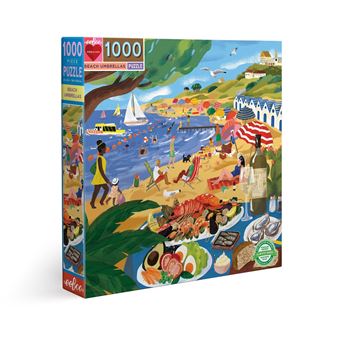 Puzzle de Blocos eeBoo Arte Beach Umbrellas | 1000 Peças - 1