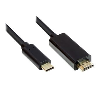 Alcasa GC-M0101 adaptador de cabo de vídeo 2 m HDMI Type A (Standard) USB C Preto - 1