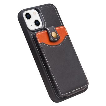 Capa de Couro Genuíno magunivers Qialino com Suporte para Cartão Preto para Iphone 13 6.1'' - 1