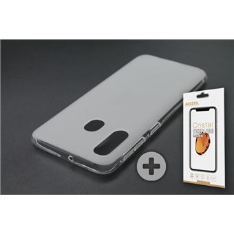 Conjunto com Película de Vidro Temperado e Capa Skyhe para Samsung Galaxy A40 Gel Transparente