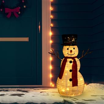Boneco de neve decorativo com luz LED vidaXL | tecido de luxo | 60 cm - 1