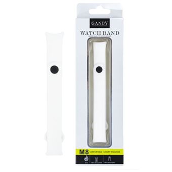 Bracelete/Pulseira de Silicone Gandy Compatível com Mi Band 8 - Branco - 1