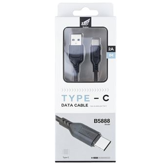 Cabo De Dados USB 2.0 M para Type-C M Sky Blue B5888 | 1 m - Preto - 1