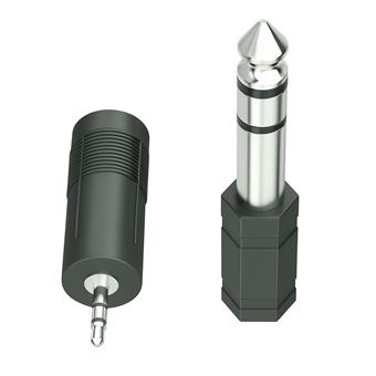 Conjunto Adaptador Jack 6.3mm F para Jack 3.5mm M + Jack 6.3mm M para Jack 3.5mm M Xin Yue 8013 | Preto - 1