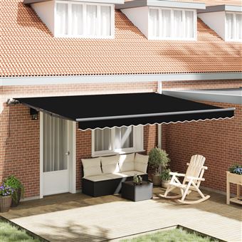 Toldo Retrátil Manual vidaXL | Preto | 450x350 cm - 1