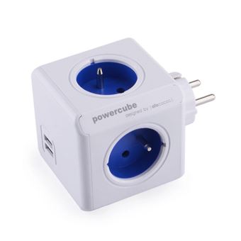 Extensão Elétrica Allocacoc PowerCube Original USB (E) | Azul, Branco - 1