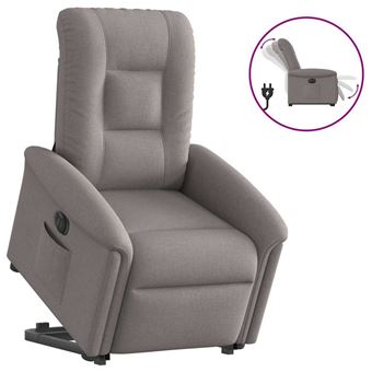 Poltrona reclinável elevatória elétrica vidaXL |  cinza-acastanhado - 1