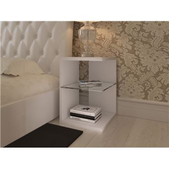 Mesa de Cabeceira Ideia Home Design Domus | 40 x 40 x 55 cm - Branco - 1