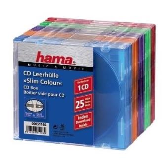 Hama CD Slim Box Pack of 25, Coloured - 1