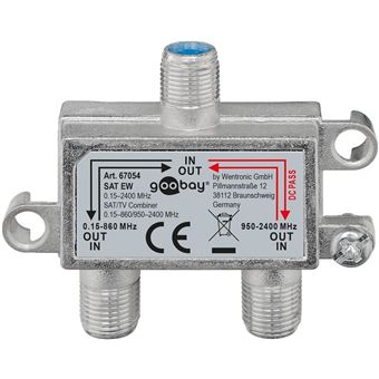 Combinador de Cabos Goobay SAT EW | Prateado - 1