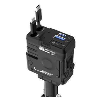 Carregador Isqueiro V-REEL QT34 | 120W 4 em 1 Cabo Duplo Retrátil com Visor | Preto - 1