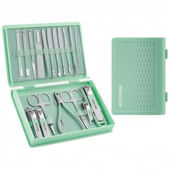 Kit de Manicure Profissional BAYKAR | 18 Peças | QT06 - Verde - 1