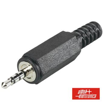 Ficha Jack Alpha-Elettronica 2.5Mm Macho Vídeo 4P com Proteção Para Soldar - 1
