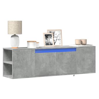 Móvel de parede paraTV comluzes LED vidaXL | 135x31x39,5cm | cinzento cimento - 1