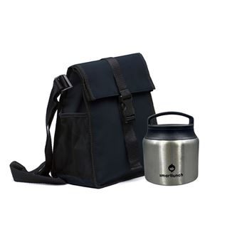 Set Lancheira Square e Termo de Inox | 630ml | Azul - 1