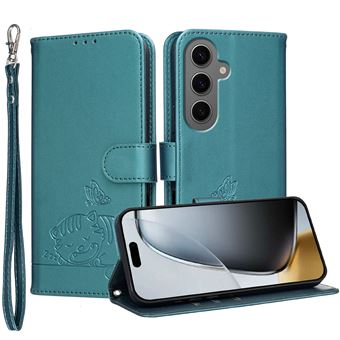 Capa FOXDOCK para Samsung Galaxy S24 Plus | Flip | Bloqueio RFID | Fecho Magnético | Pele Sintética | Alça de Pulso Amovível | Verde Escuro - 1