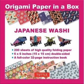 Origami Paper In A Box  Japanese Washi Patterns 200 Sheets 6X6 Inch Highquality Origami Paper  32Page Instructional Book 6X6 Inch Highquality Origami Paper And 32Page Instructional Book - 1