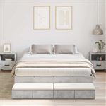 Estrado de cama com arrumação vidaXL |  Cinzento | 226.5 x 135 x 31.5 cm