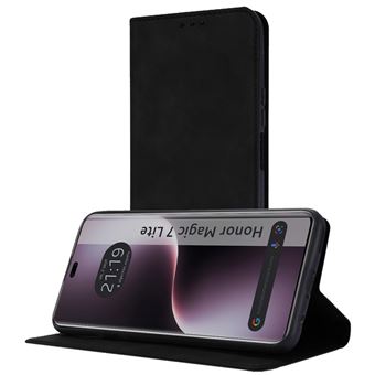 Capa TUMUNDOSMARTPHONE de couro sintético com porta-cartões para Honor Magic 7 Lite 5G Preto - 1