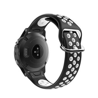 Pulseira de Silicone macio WISETONY para Garmin Fenix5/ 5S plus/ 5/ 5 Plus/ Forerunner 935 Preto e Branco - 1