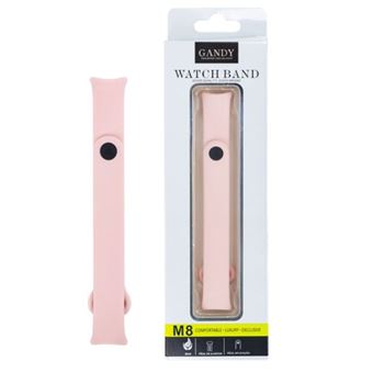 Bracelete/Pulseira de Silicone Gandy Compatível com Mi Band 8 - Rosa Creme - 1