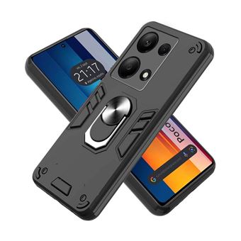 Capa TUMUNDOSMARTPHONE para Xiaomi Poco M6 Pro 4G com anel giratório preto - 1