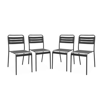 Cadeira de Jardim sweeek | Aço | 4 Unidades | Antracite - 1