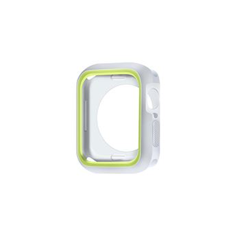 Capa de Silicone HSMY Bicolor com Protetor de Ecrã para Apple Watch Series 6 / SE | 44 mm - Cinza&Verde - 1