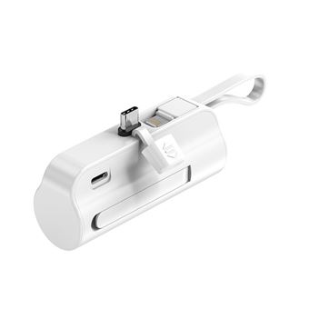 PowerBank SZSMART C01 | 5000Mah | Ficha TIPO C + Cabo de dados Apple | Branco - 1