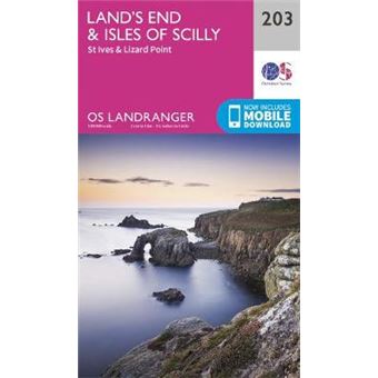 Os Landranger Map 203 Land'S End  Isles Of Scilly, St Ives  Lizard Point Os Landranger Map - 1
