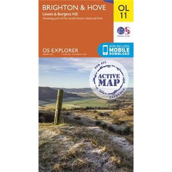 Brighton And Hove Os Explorer Active Map Ol11 Featuring Part Of The South Downs National Park And South Downs Way - 1