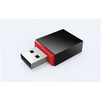 placa de rede Tenda U3  WLAN 300 Mbit/s Preto e Vermelho - 1