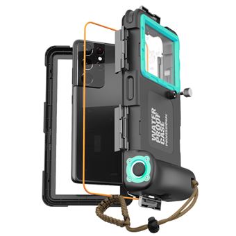 Capa Subaquática FLOODKING para iPhone 15/15 Pro – 15m à Prova d’Água, Mergulho & Neve,Preto Azul - 1