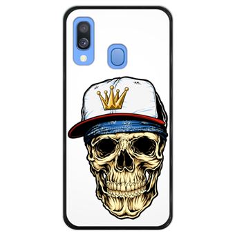Capa Hapdey para Samsung Galaxy A40 2019 Design Caveira Gangster em Silicone Flexível e TPU Preto