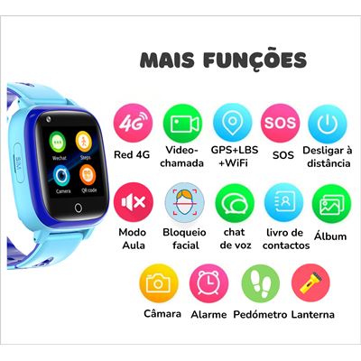 Relógio de Criança Smartwatch Spotykids  Jogos e Músicas - Azul -  Smartwatch - Compra na