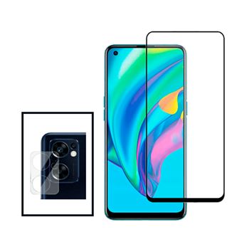 Kit Phonecare Película Protectora para Câmara Traseira + Película de Vidro Temperado GorilasGlass para Oppo Reno7 SE 5G - Transparente/Preto - 1